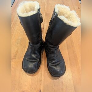 UGG Black Kids Boots with Cream Lining